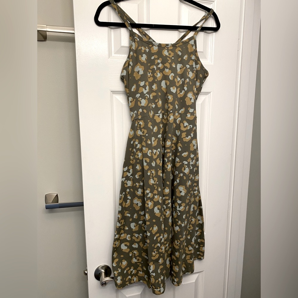 Pact Olive leopard sundress Sz L